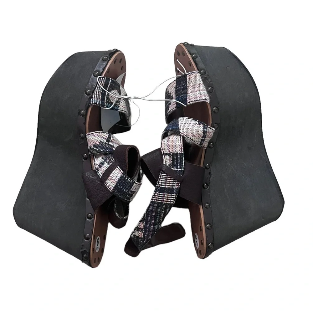 Joe’s Platform Wedge Studded Aztec Strapped Sandals- Size 9M